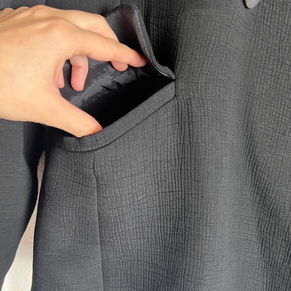 Eileen Fisher Black Silk Blend Crinkled Double Breasted Blazer Jacket 1X - Picture 8 of 8